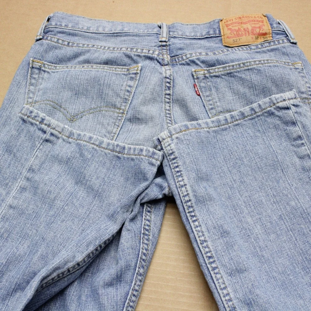 Levis 527 Jeans Mens Sz 32x30 Medium Wash Denim Slim Bootcut Mid Rise Grunge Y2K